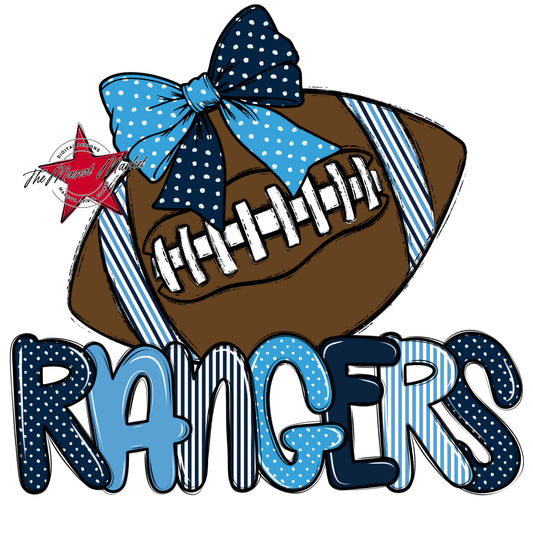 Rangers Football Spirit Design-Navy & Carolina Blue