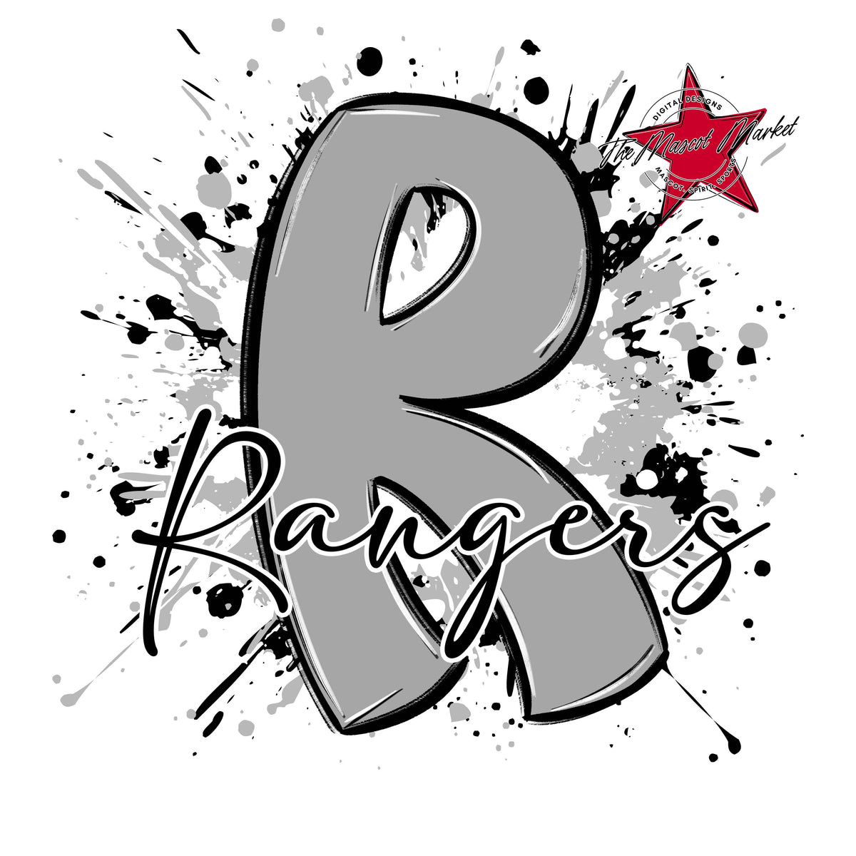 Rangers Mascot Splatter-Grey