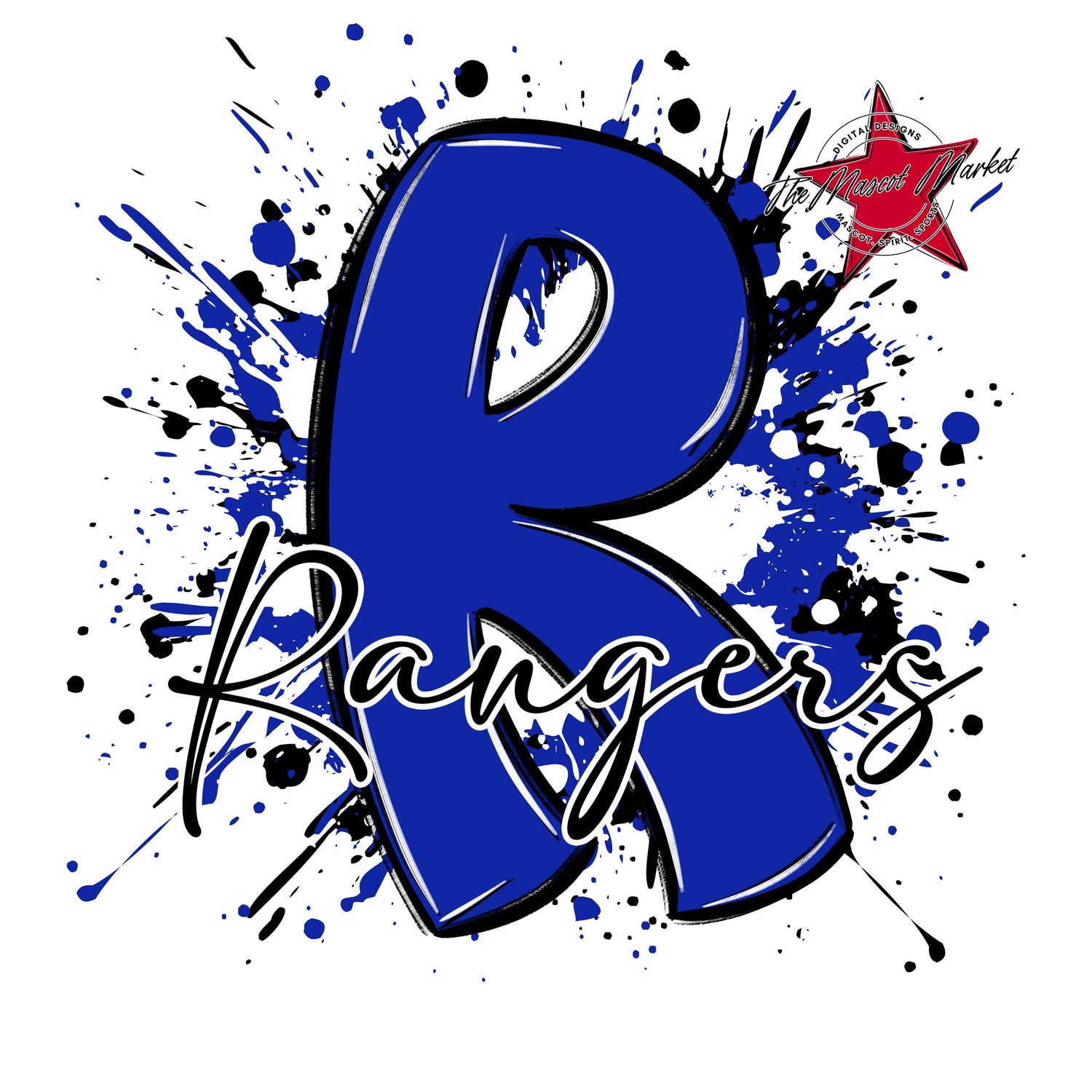 Rangers Mascot Splatter-Royal Blue