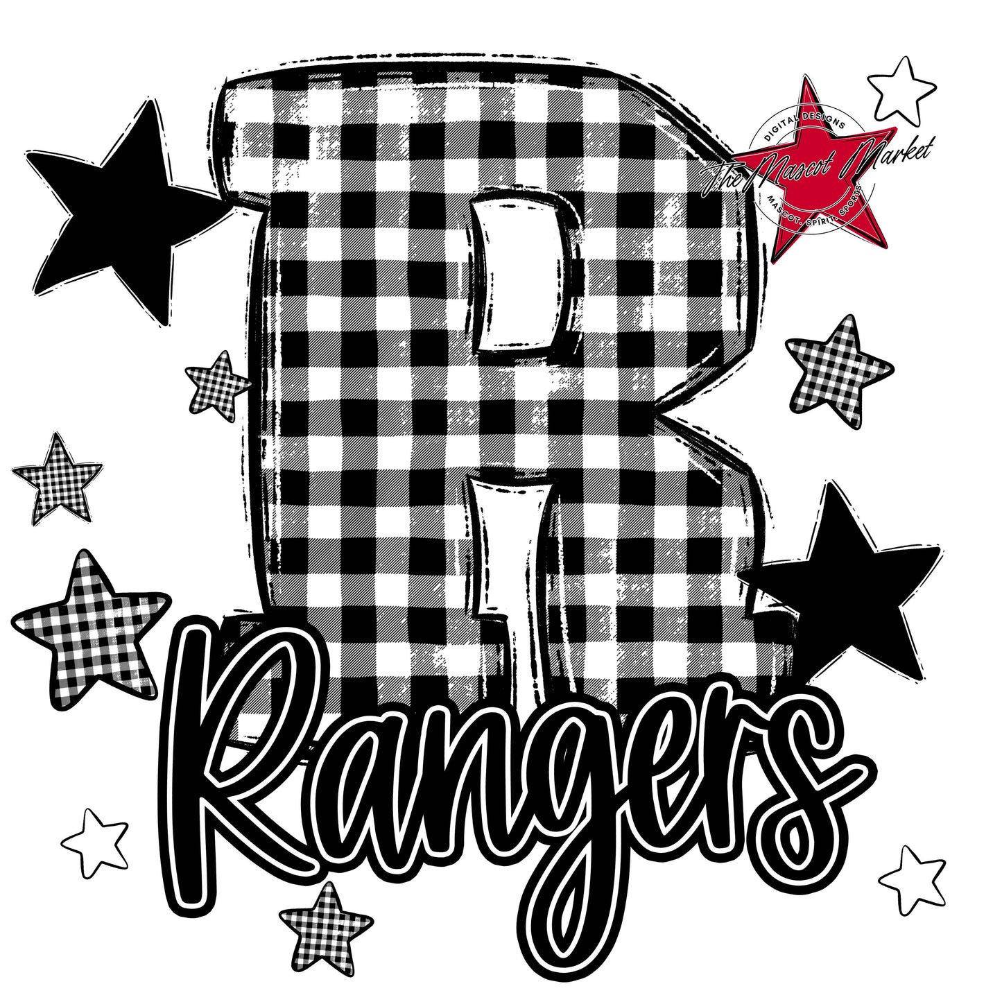 Rangers Plaid Star Design-Black