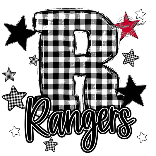 Rangers Plaid Star Design-Black