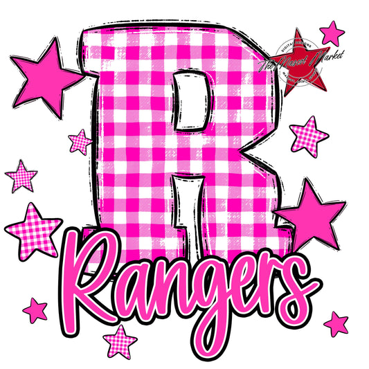 Rangers Plaid Star Design-Pink
