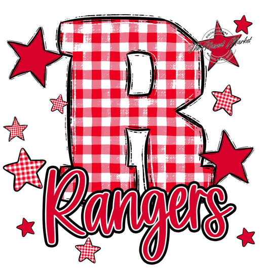 Rangers Plaid Star Design-Red