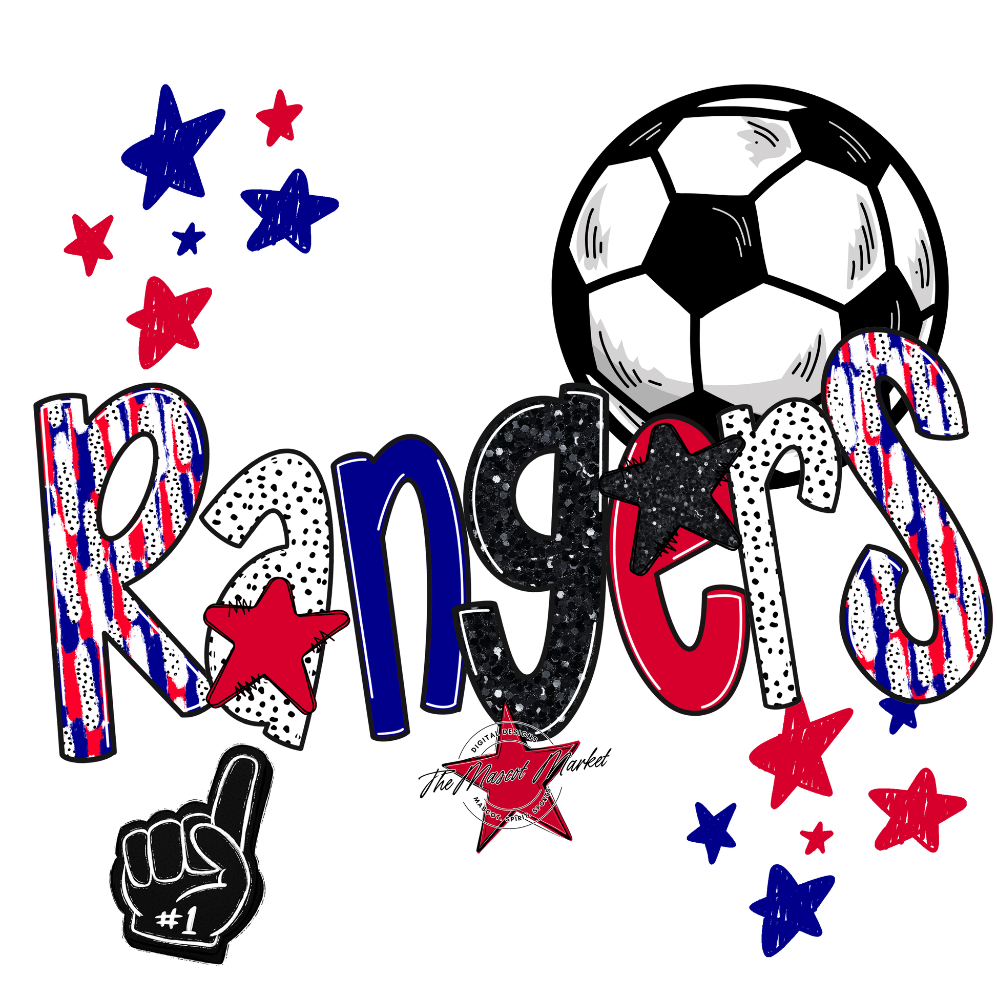 Rangers Soccer Scrape-Blue-Red