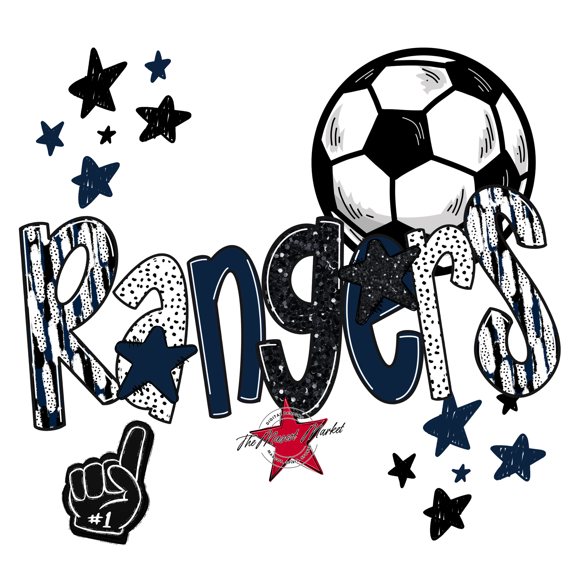 Rangers Soccer Scrape-Navy