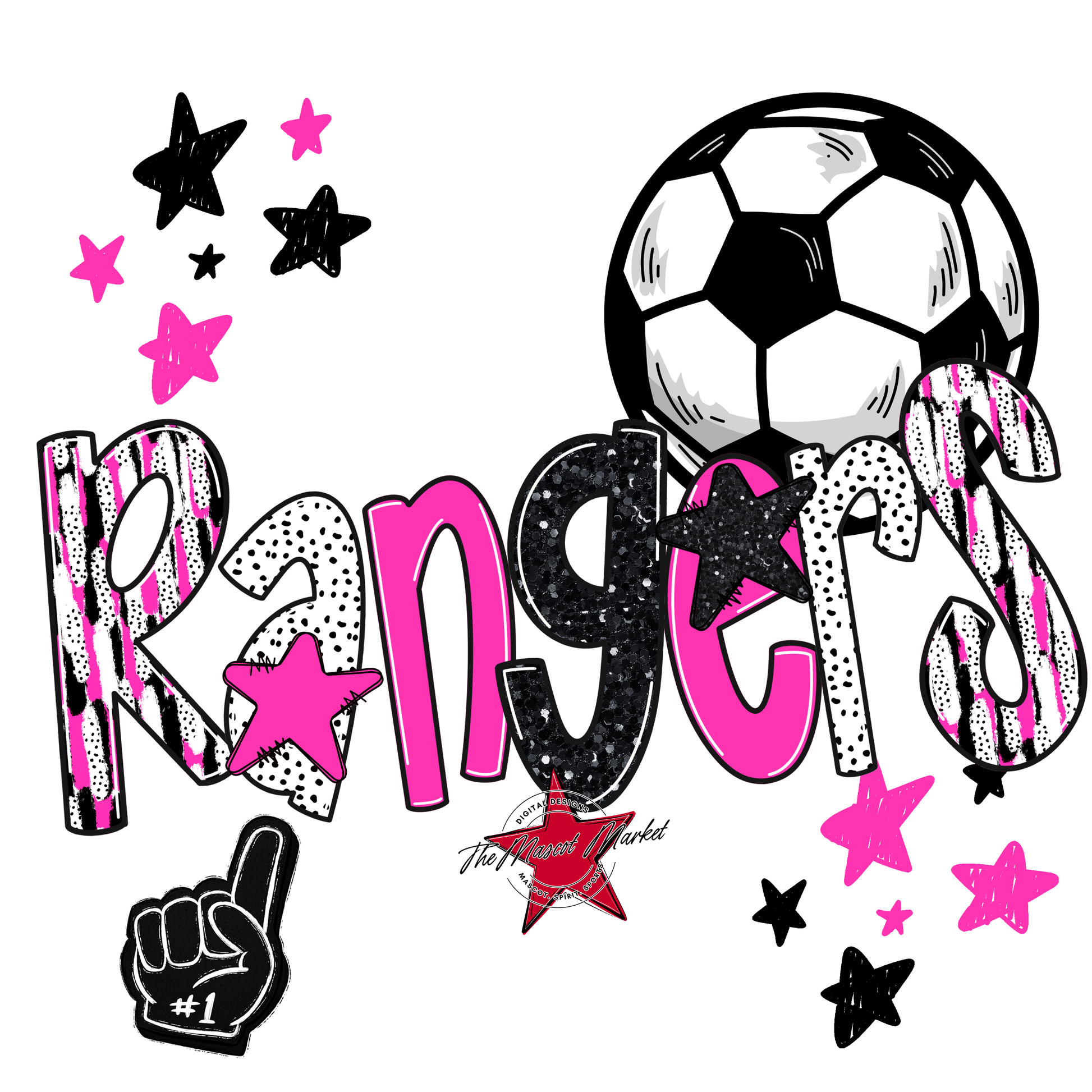 Rangers Soccer Scrape-Pink