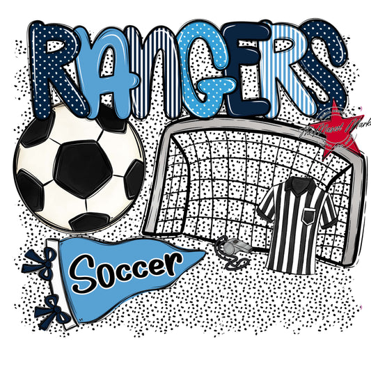 Rangers Soccer Spirit-Navy & Carolina Blue