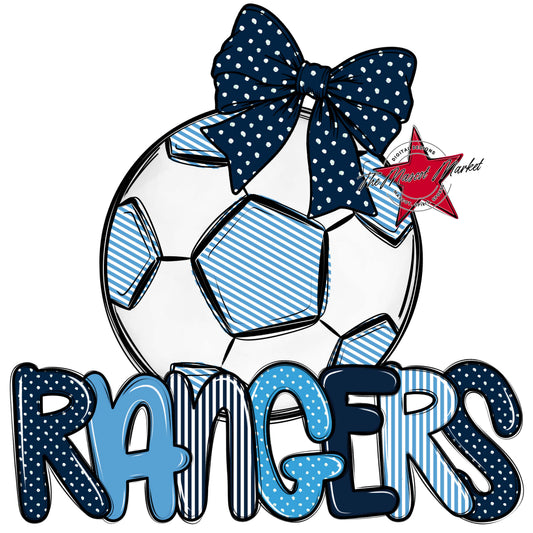 Rangers Soccer Spirit Design-Navy & Carolina Blue