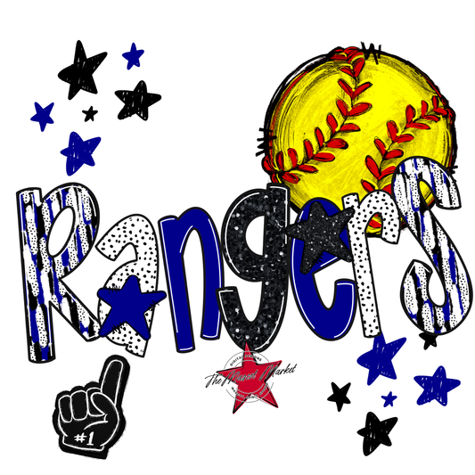 Rangers Softball Scrape-Blue