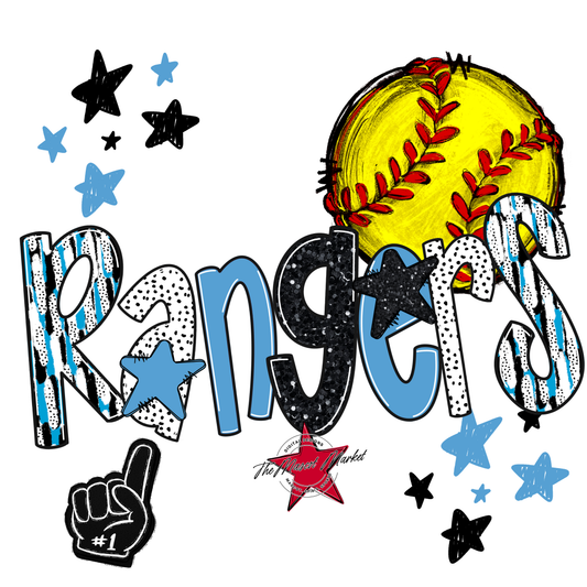 Rangers Softball Scrape-Carolina Blue