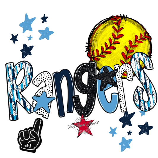 Rangers Softball Scrape-Navy-Carolina Blue
