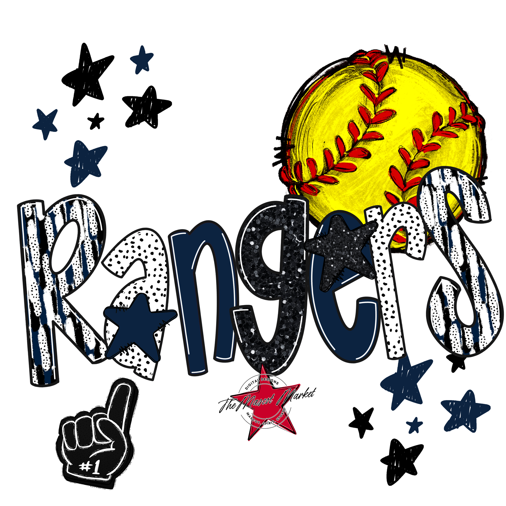 Rangers Softball Scrape-Navy