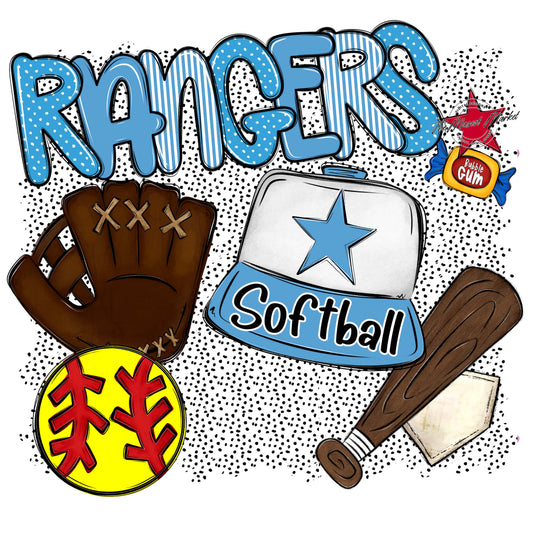Rangers Softball Spirit-Carolina Blue