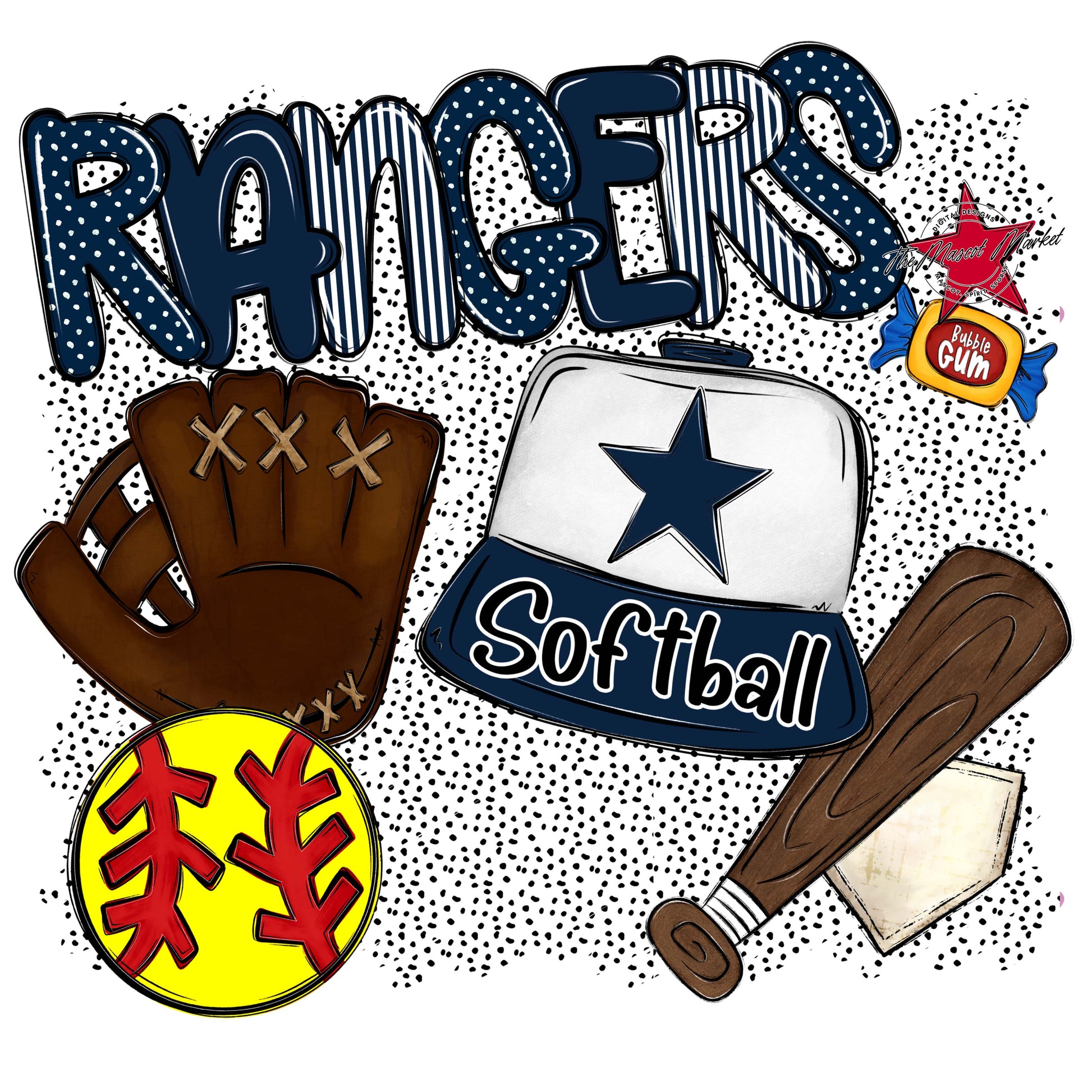 Rangers Softball Spirit-Navy