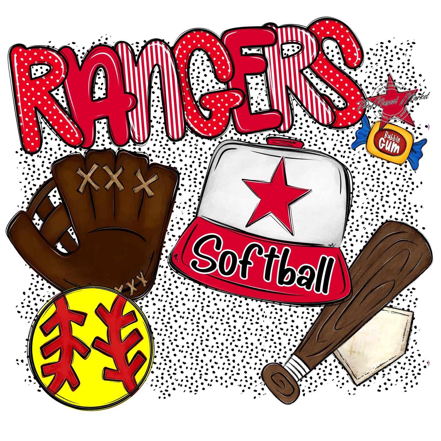 Rangers Softball Spirit-Red