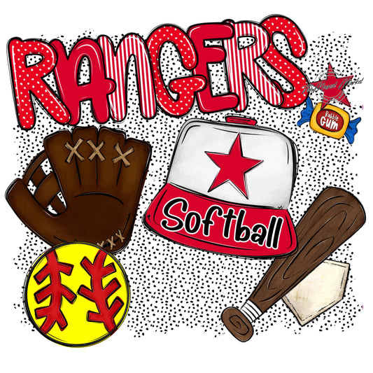 Rangers Softball Spirit-Red