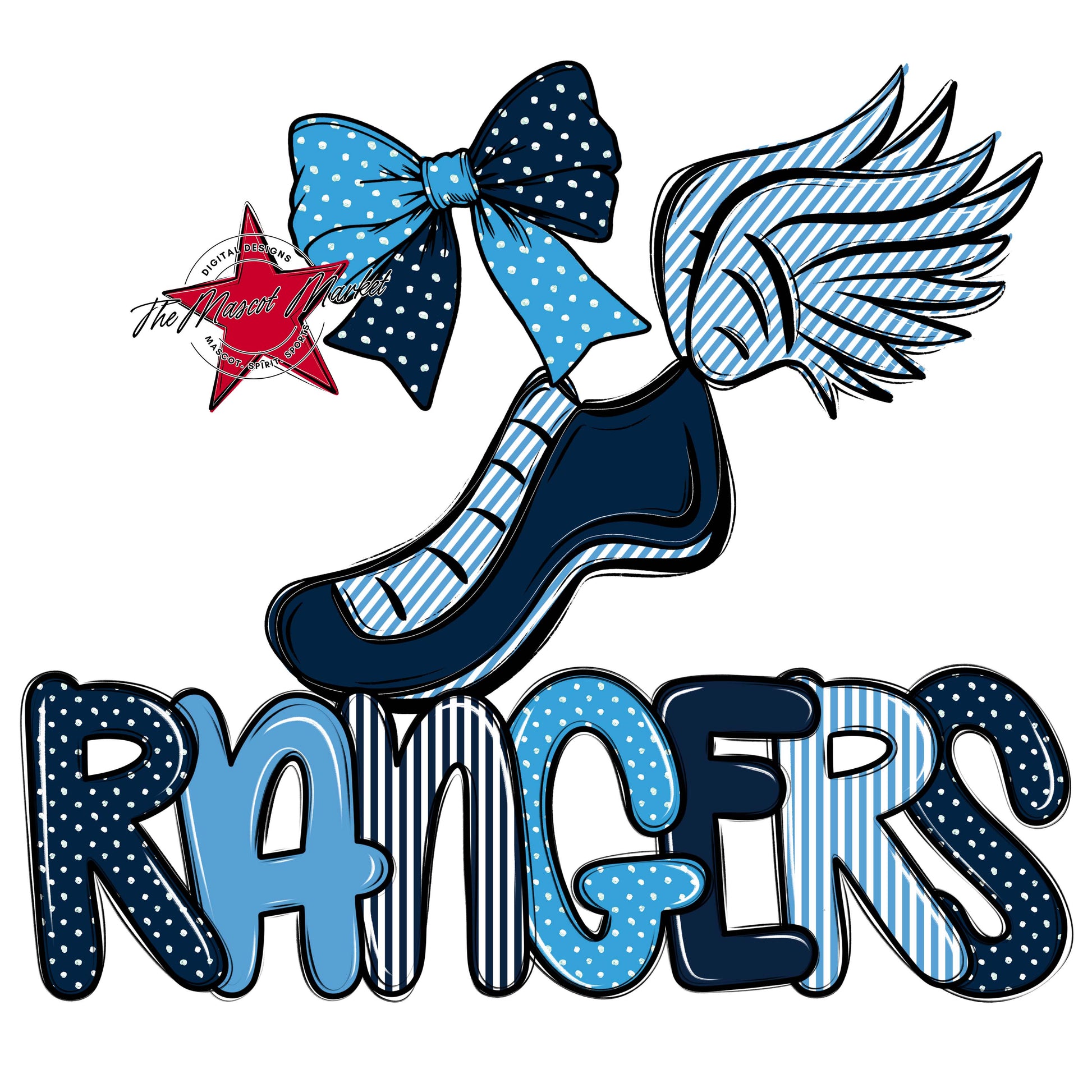 Rangers Track Spirit Design-Navy & Carolina Blue