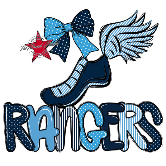 Rangers Track Spirit Design-Navy & Carolina Blue