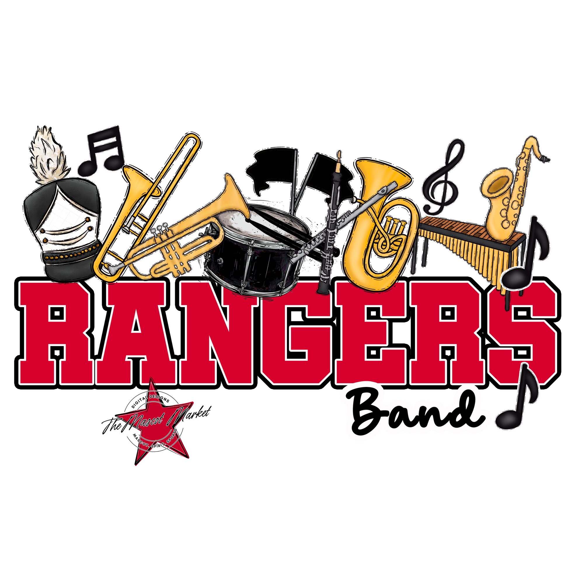 Rangers Varsity Band-Red