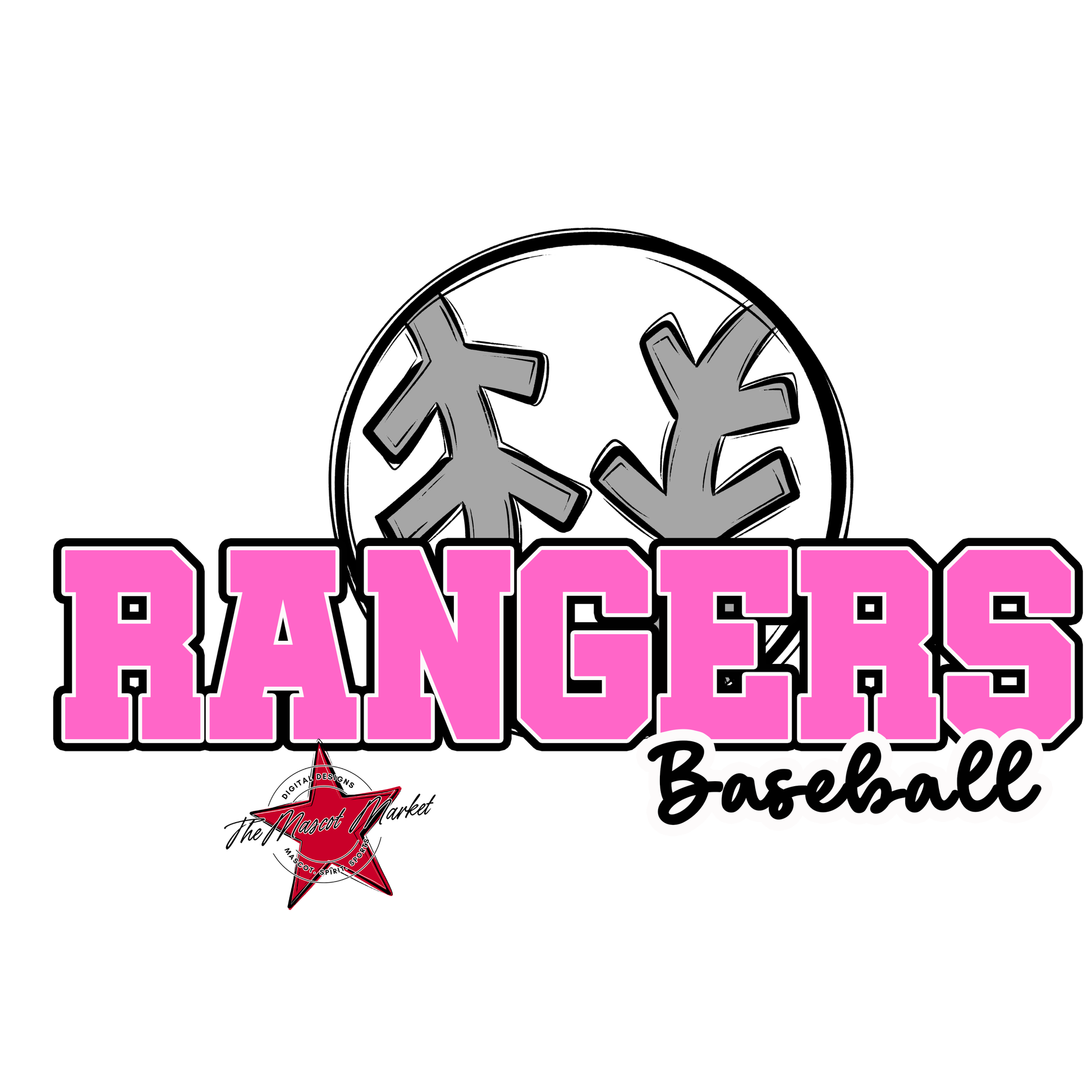 Rangers Varsity Baseball-Baby Pink