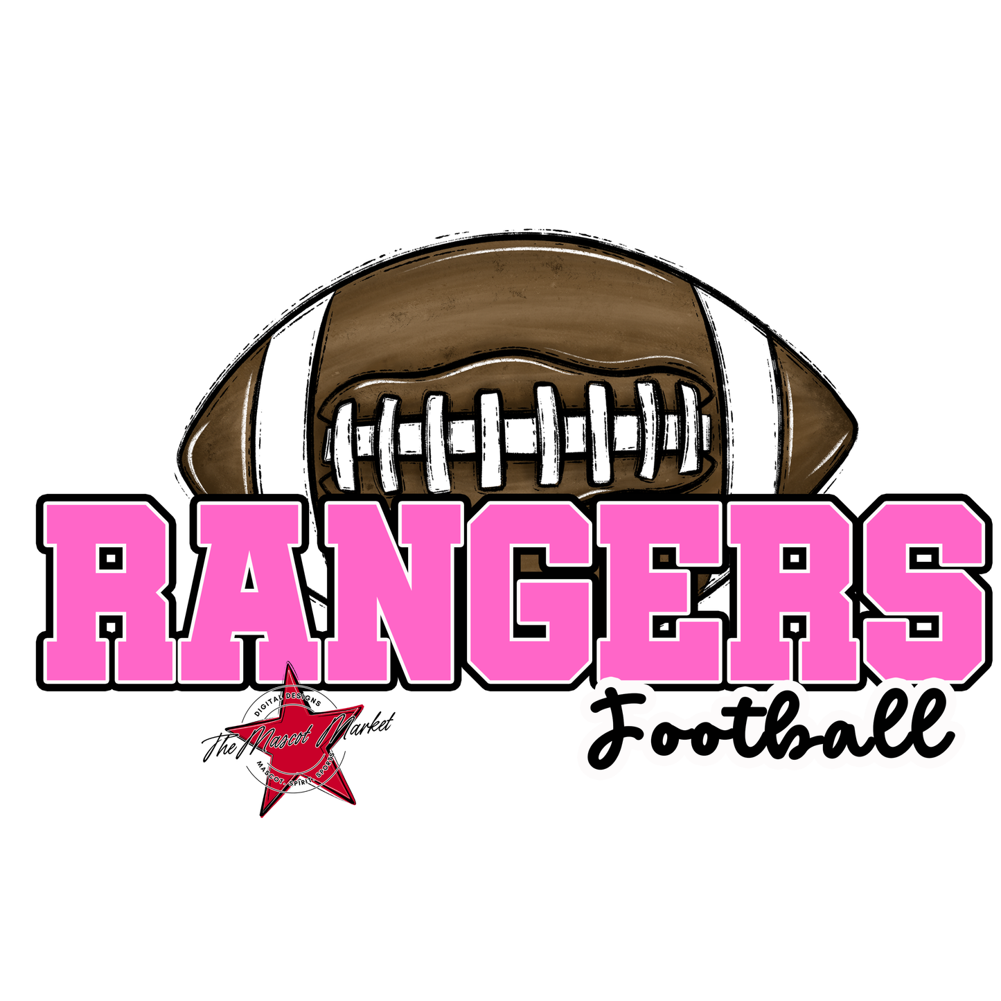 Rangers Varsity Football-Baby Pink