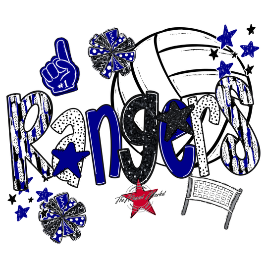 Rangers Volleyball Scrape-Blue