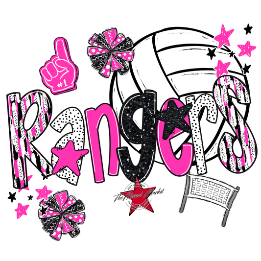 Rangers Volleyball Scrape-Pink