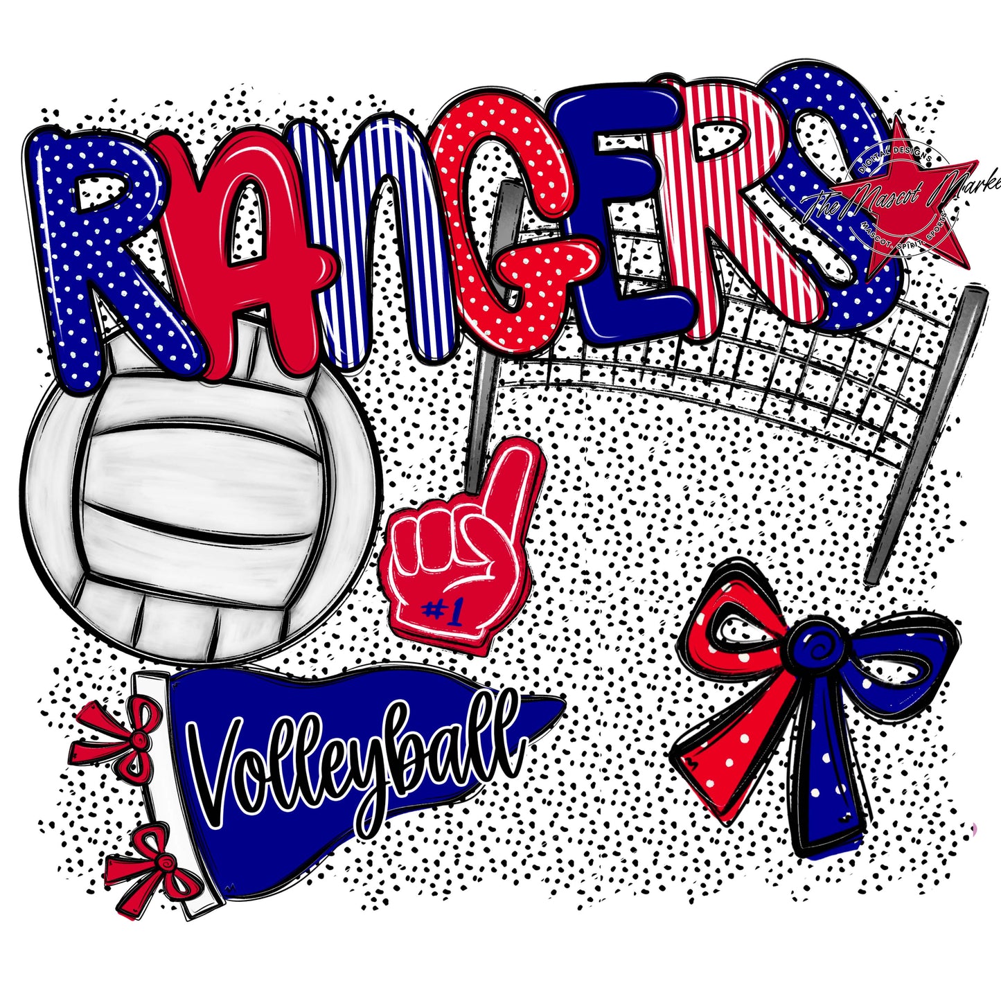 Rangers Volleyball Spirit-Blue & Red