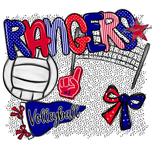Rangers Volleyball Spirit-Blue & Red