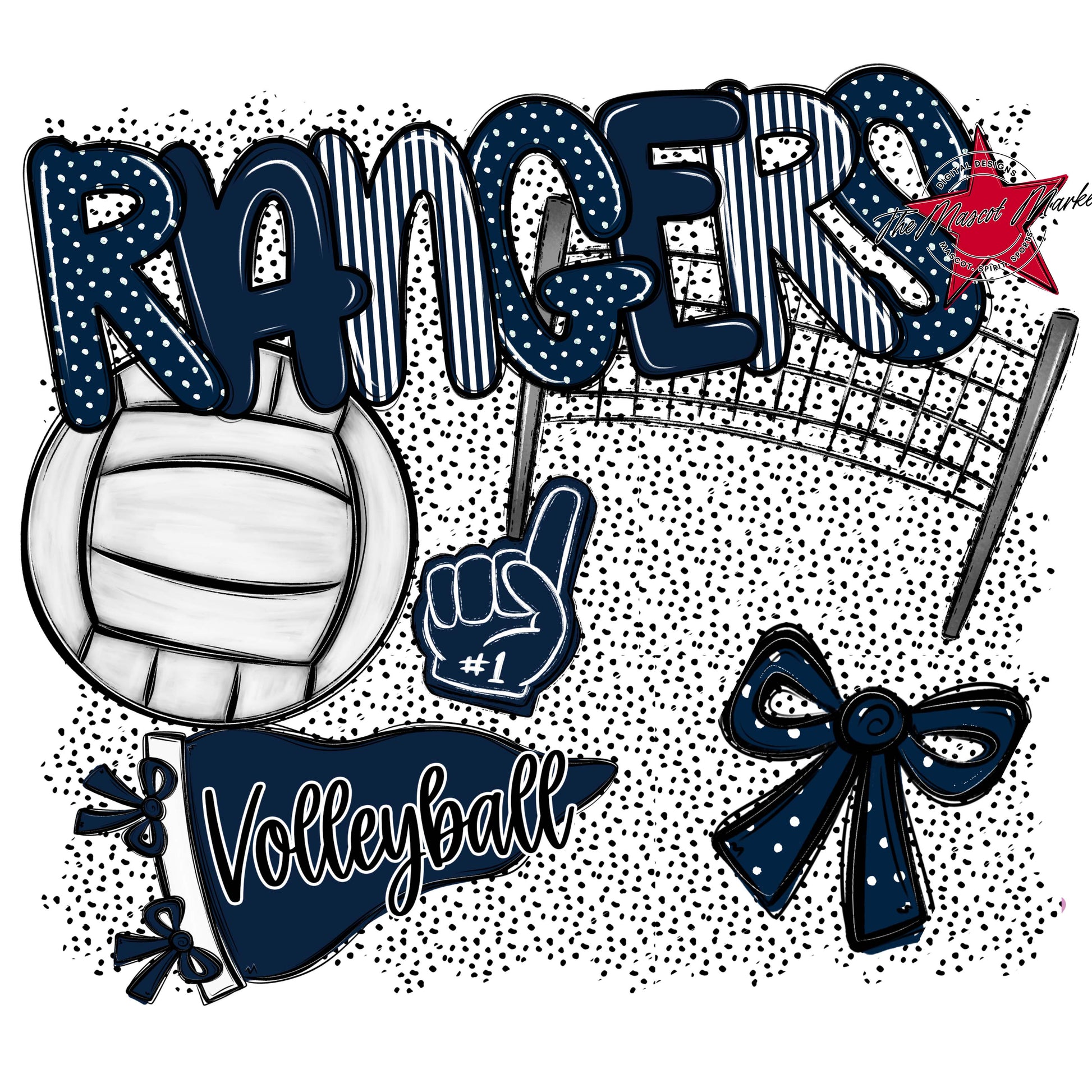Rangers Volleyball Spirit-Navy