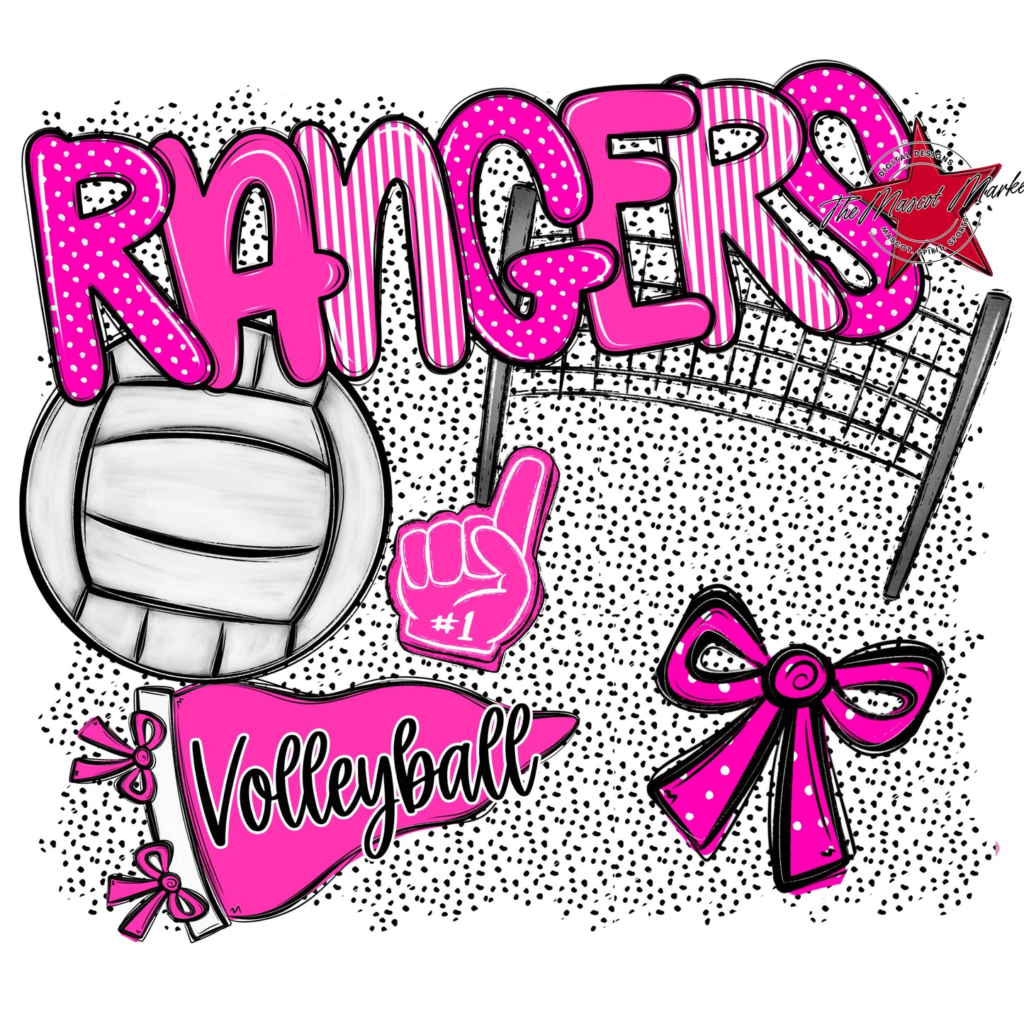 Rangers Volleyball Spirit-Pink