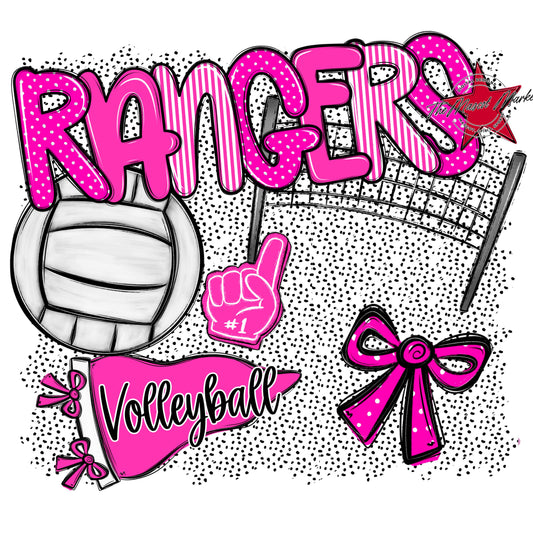 Rangers Volleyball Spirit-Pink