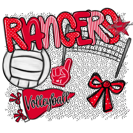 Rangers Volleyball Spirit-Red