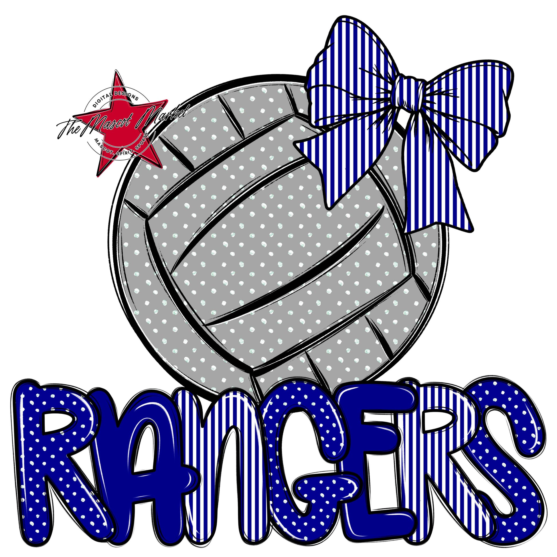 Rangers Volleyball Spirit Design-Blue