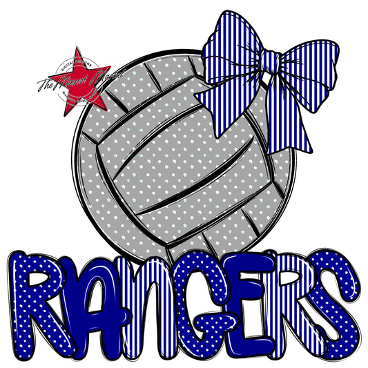 Rangers Volleyball Spirit Design-Blue