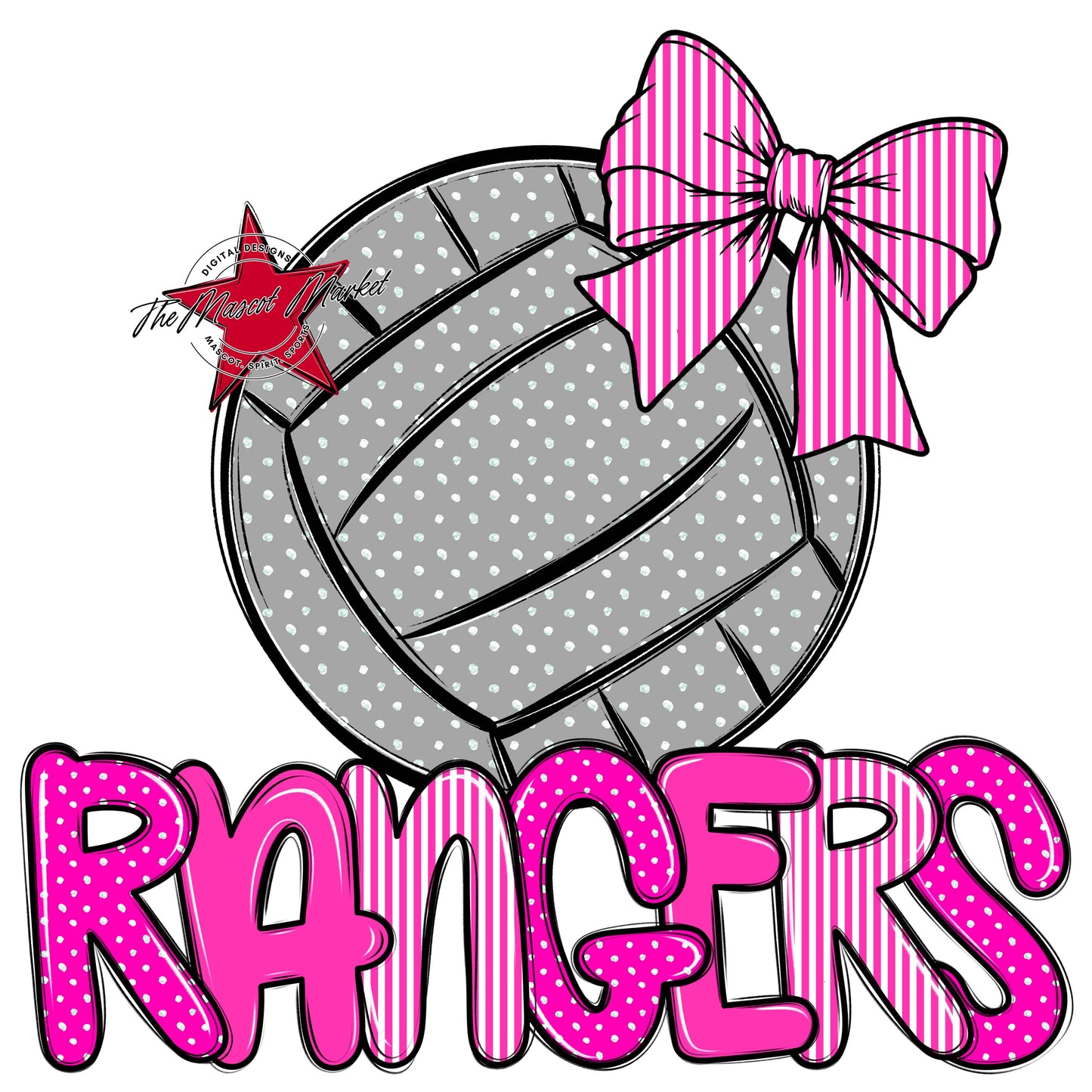 Rangers Volleyball Spirit Design-Pink