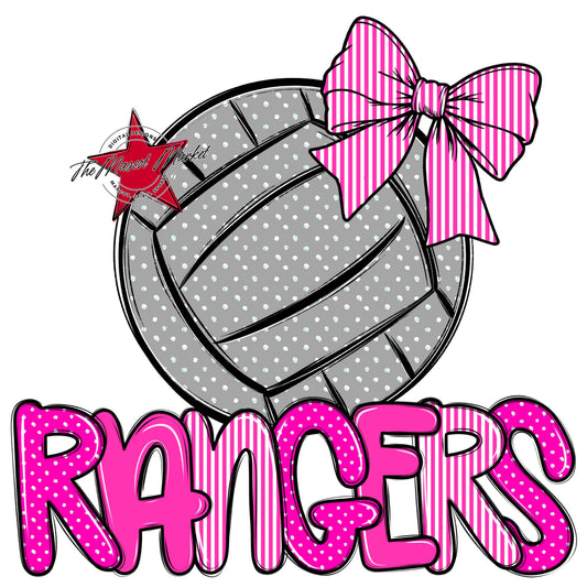 Rangers Volleyball Spirit Design-Pink
