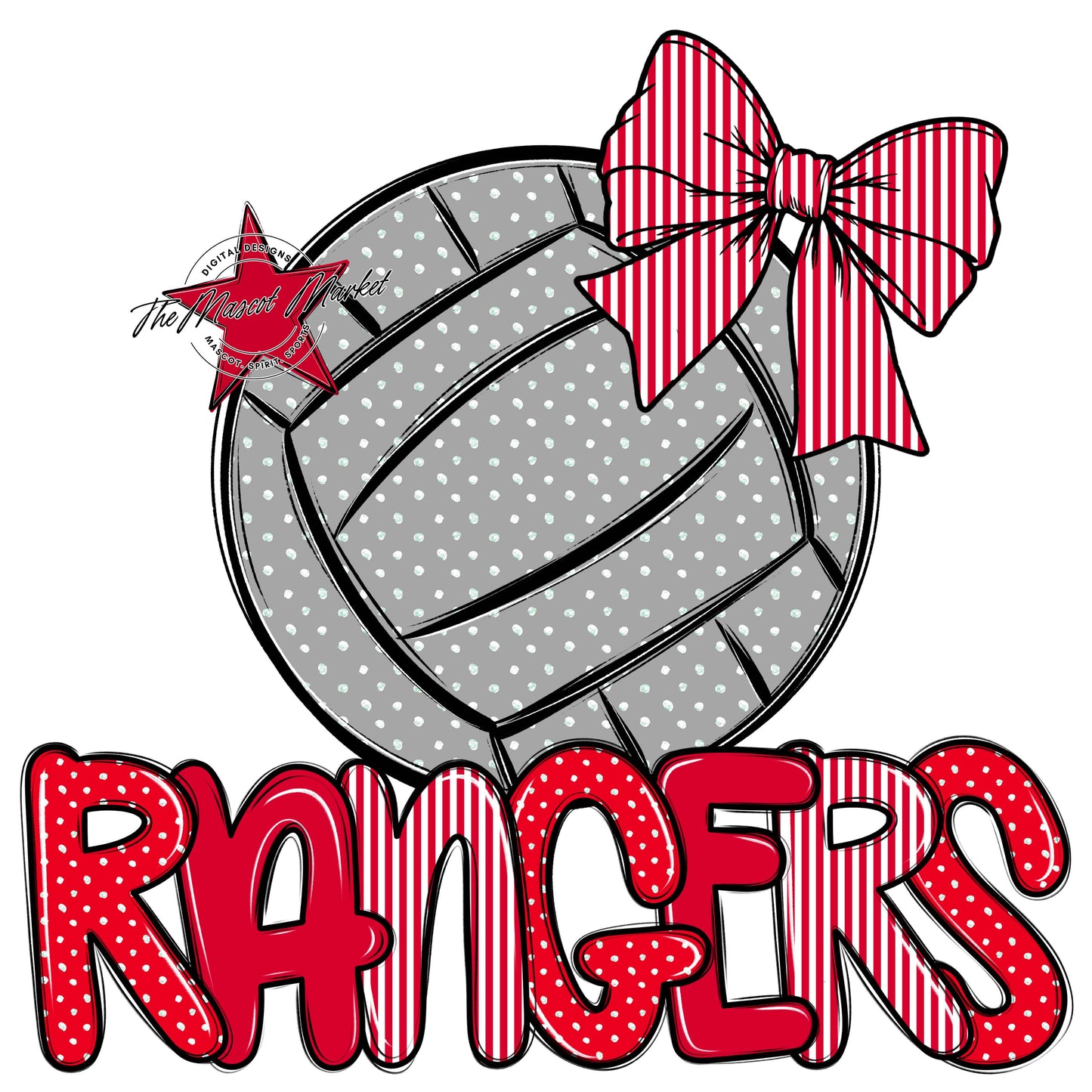 Rangers Volleyball Spirit Design-Red