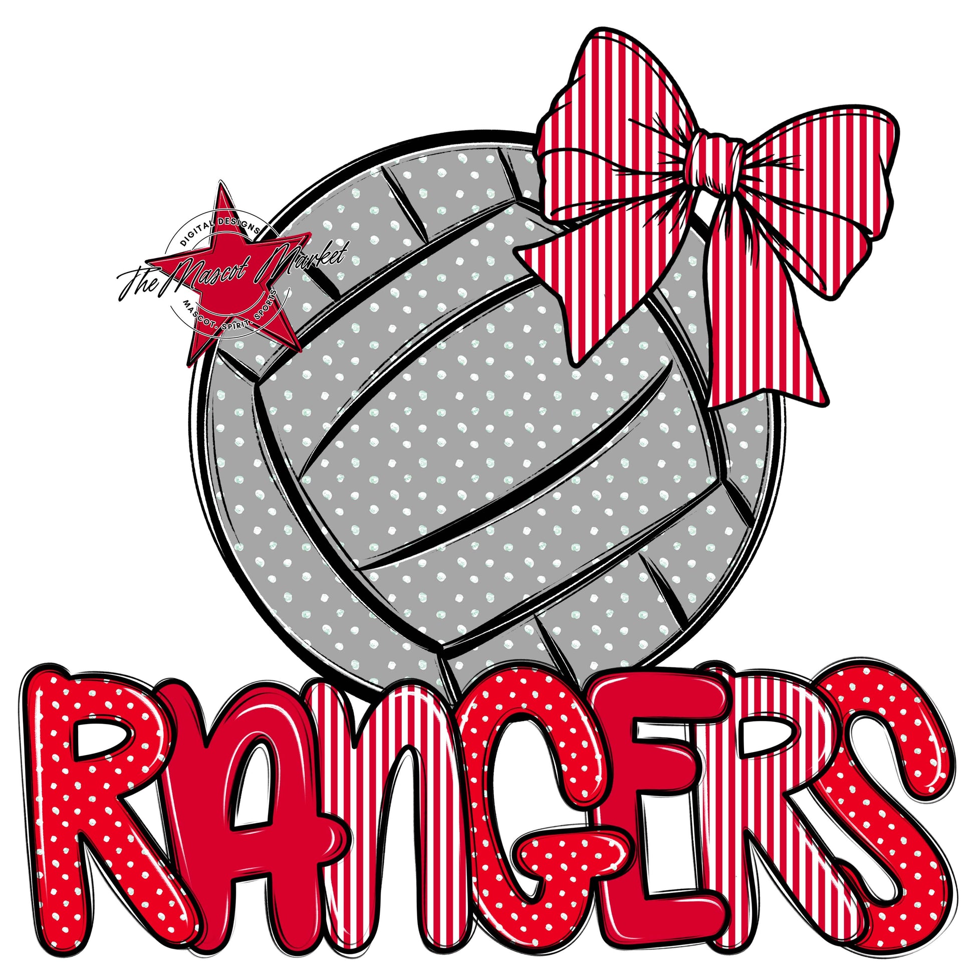 Rangers Volleyball Spirit Design-Red