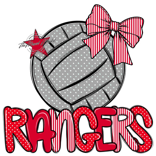 Rangers Volleyball Spirit Design-Red