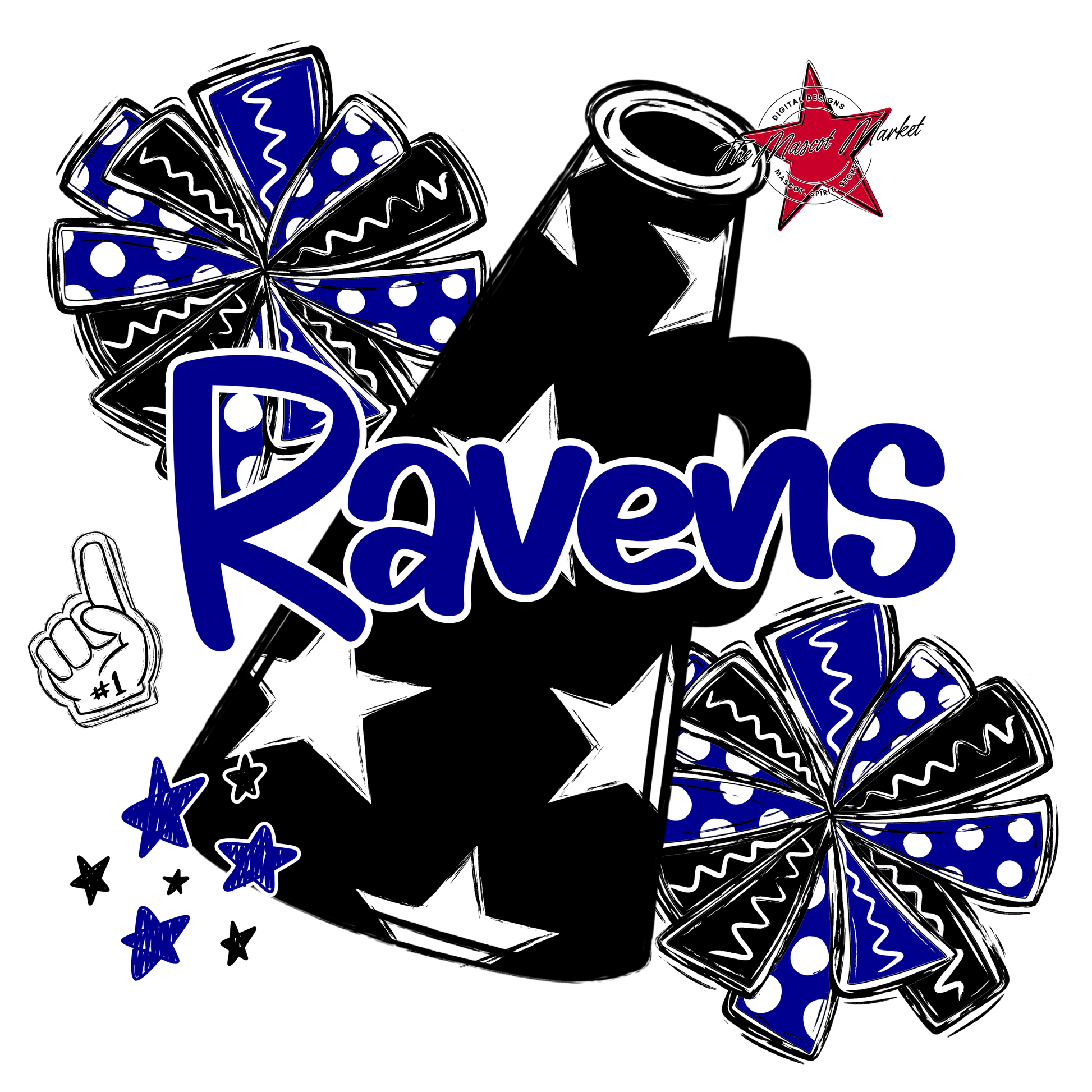 Ravens Alpha Megaphone Design-Blue