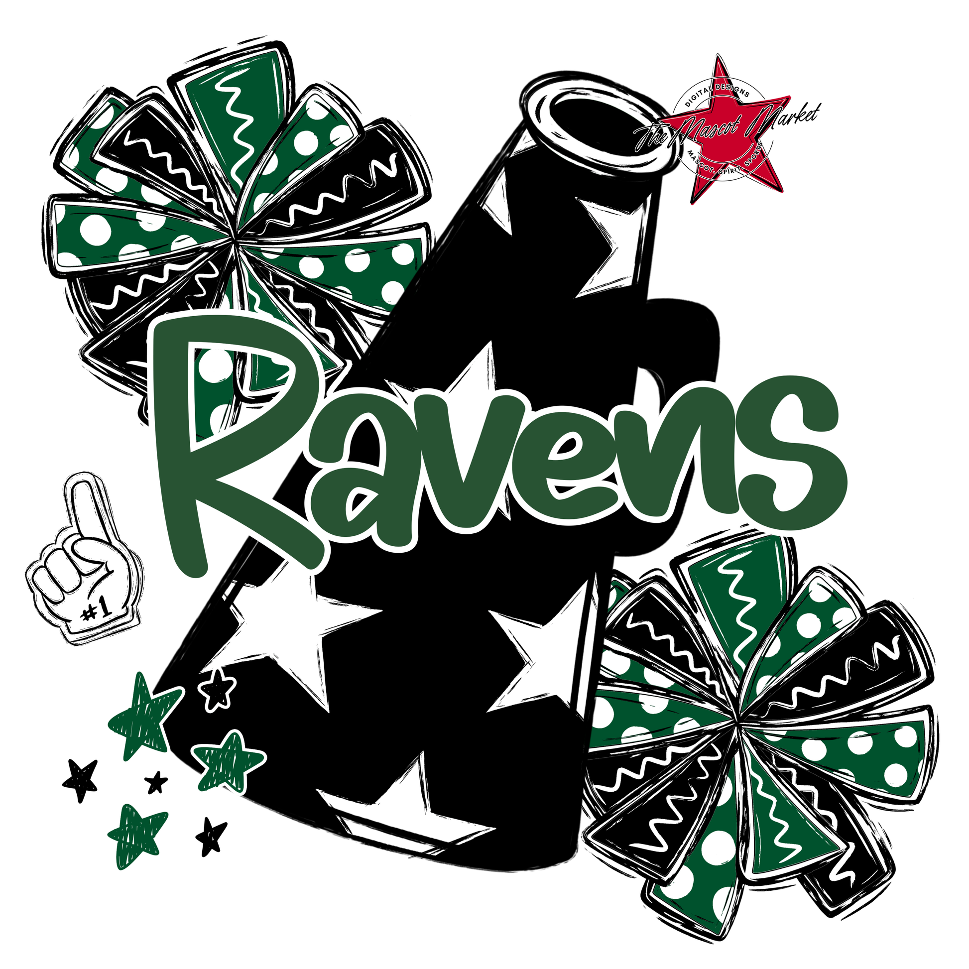 Ravens Alpha Megaphone Design-Green