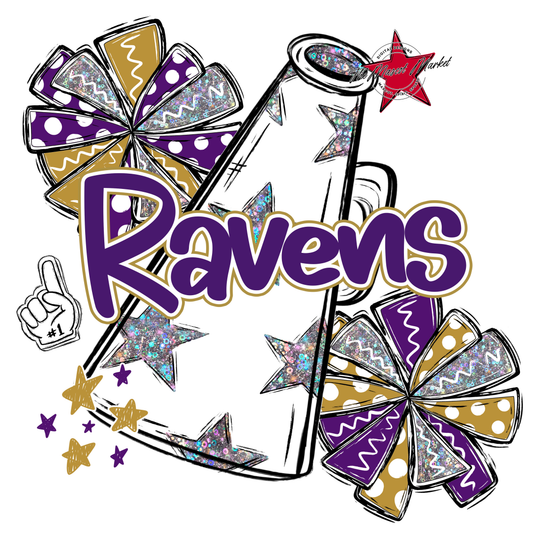 Ravens Alpha Megaphone Design-Purple-Gold