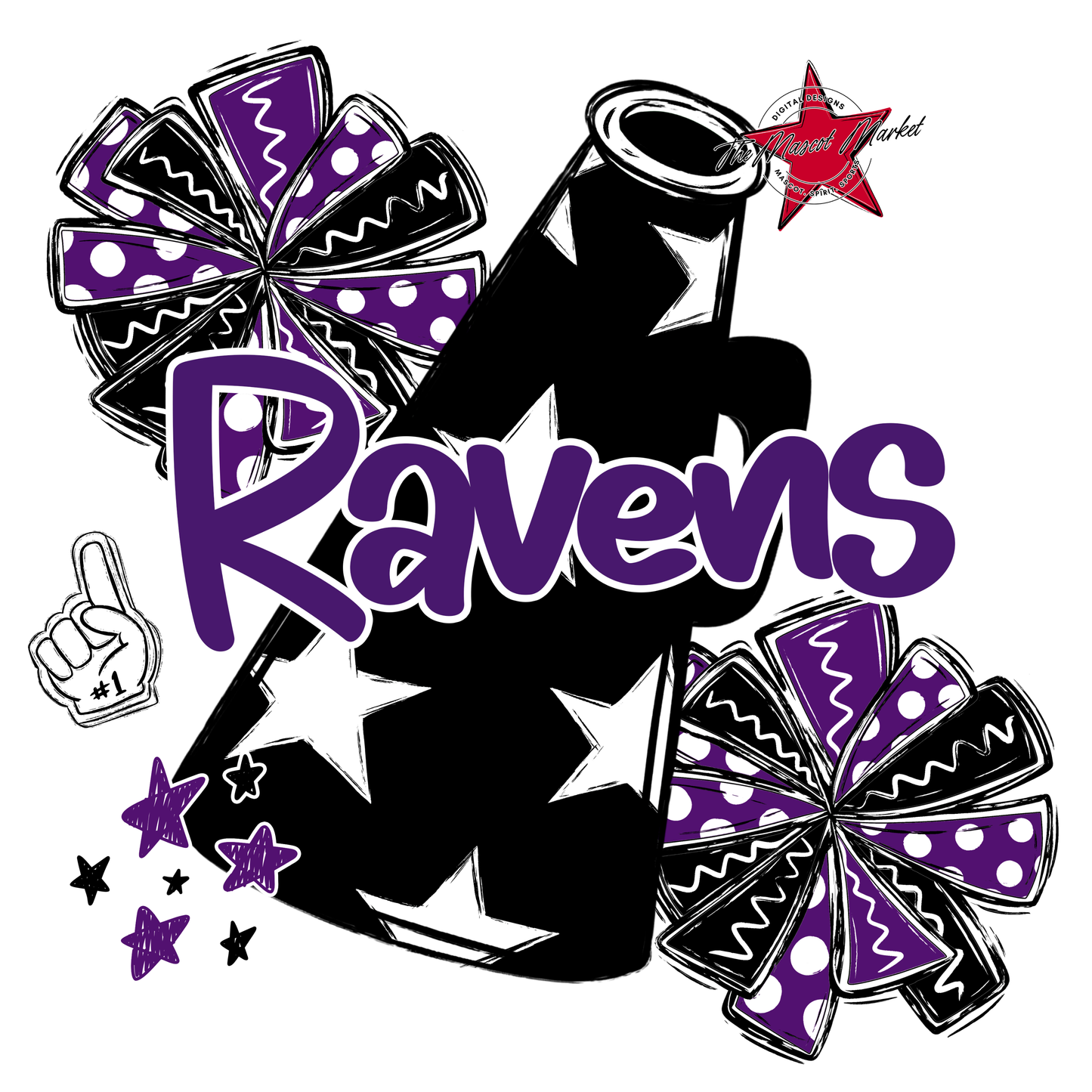 Ravens Alpha Megaphone Design-Purple
