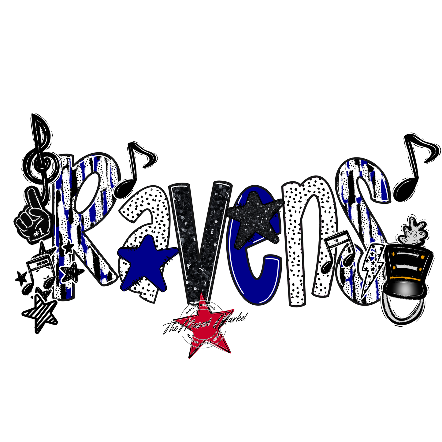 Ravens Band Scrape-Blue