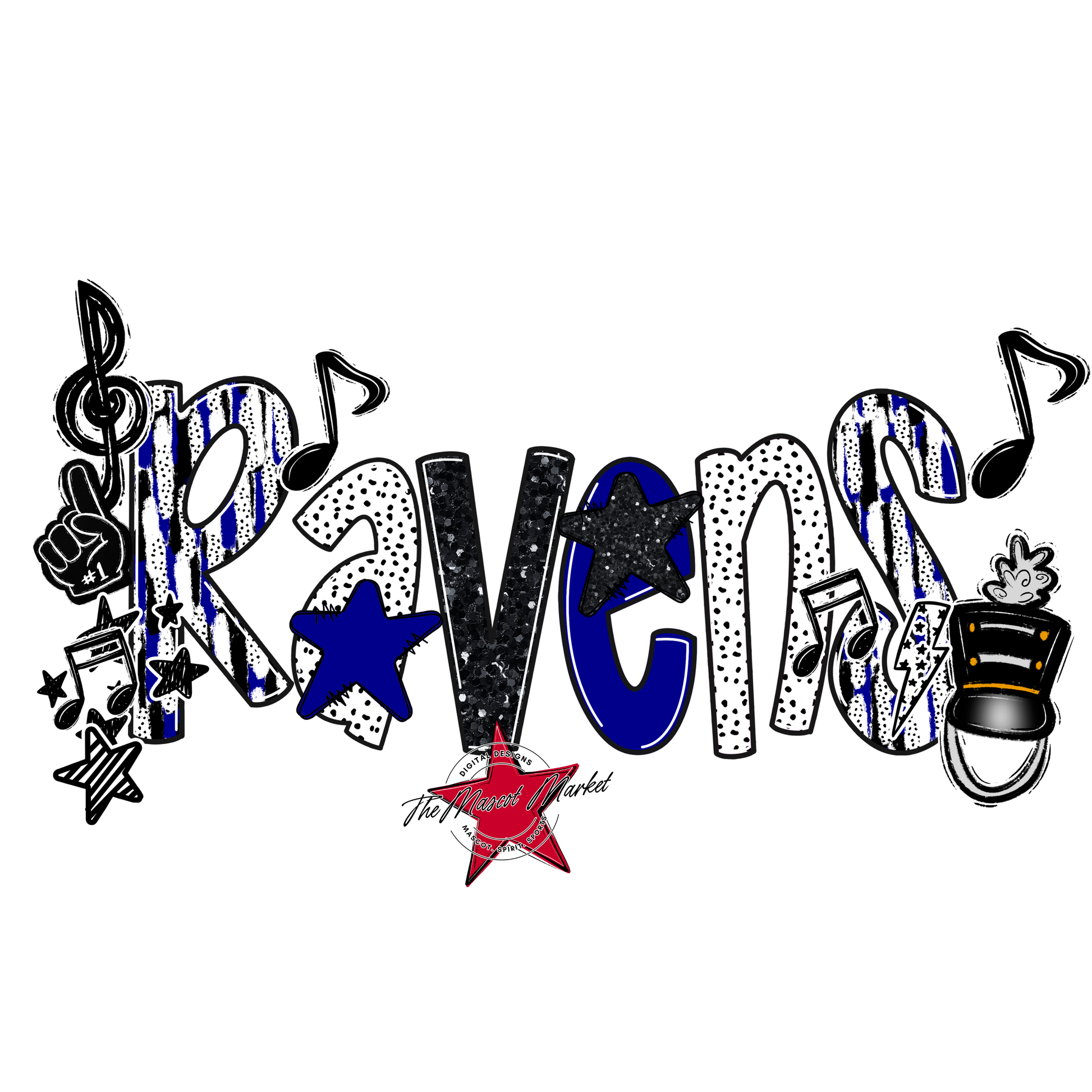 Ravens Band Scrape-Blue