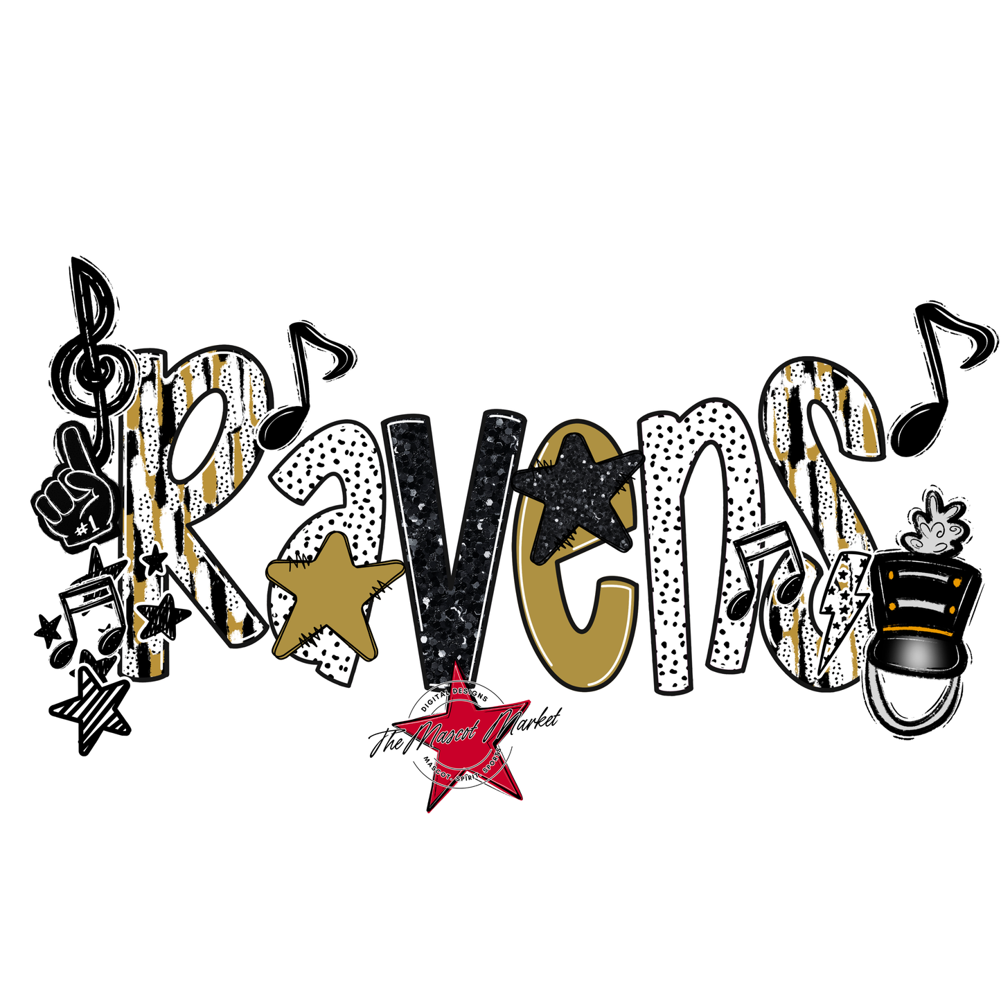 Ravens Band Scrape-Gold