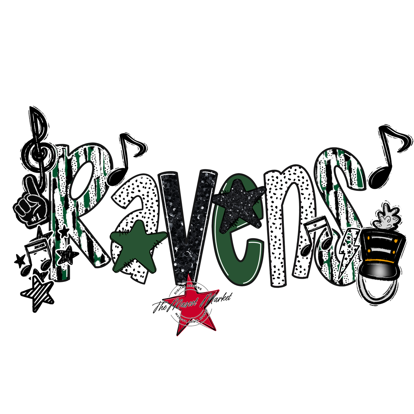Ravens Band Scrape-Green