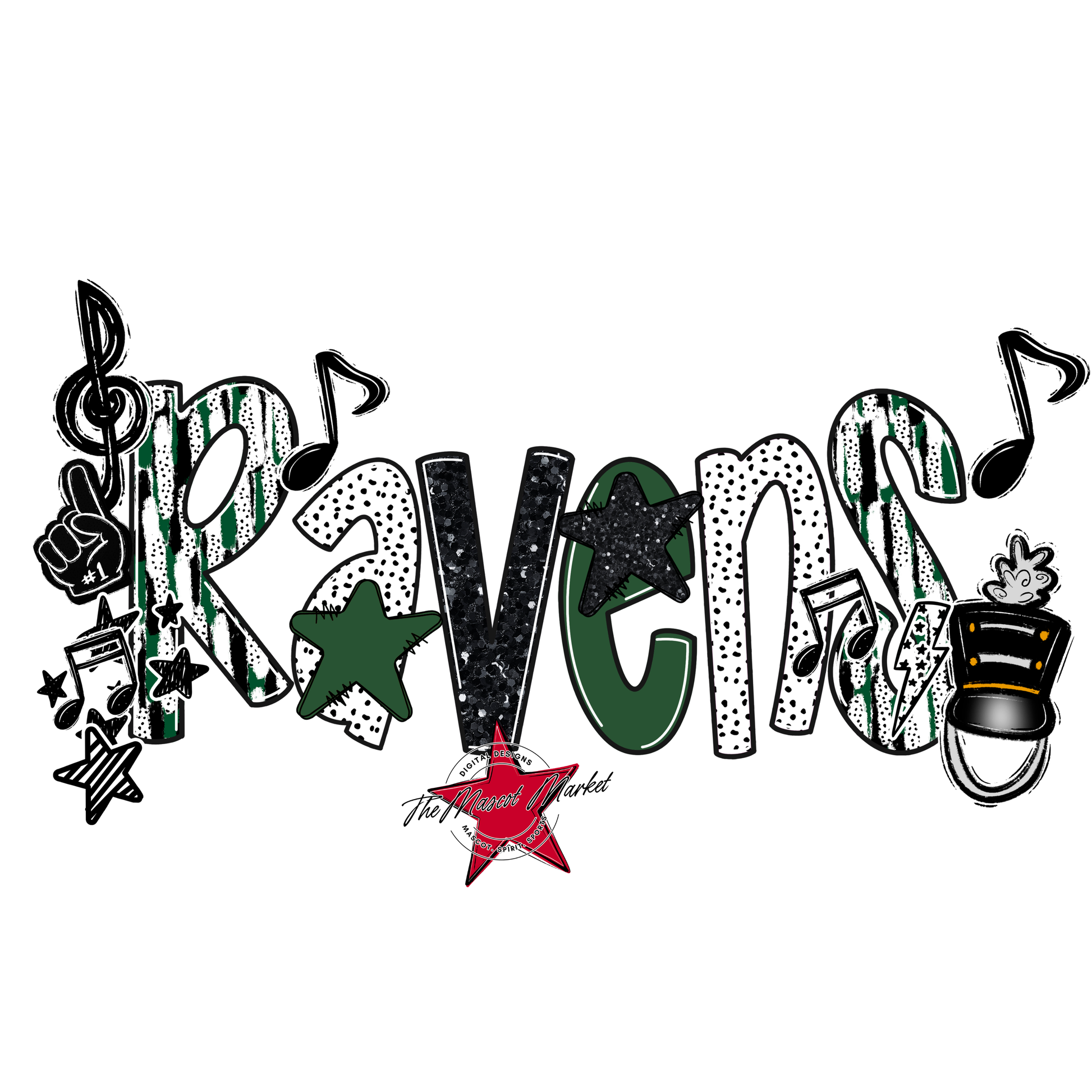 Ravens Band Scrape-Green