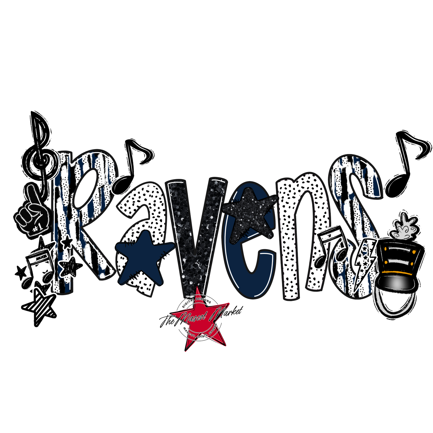 Ravens Band Scrape-Navy